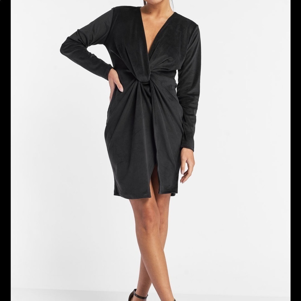 FASHION NOVA Sugar Free Black Satin Dress Size 1XL